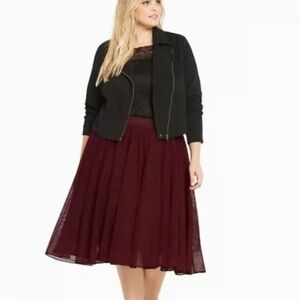 Torrid Deep Burgundy A-Line Skirt
